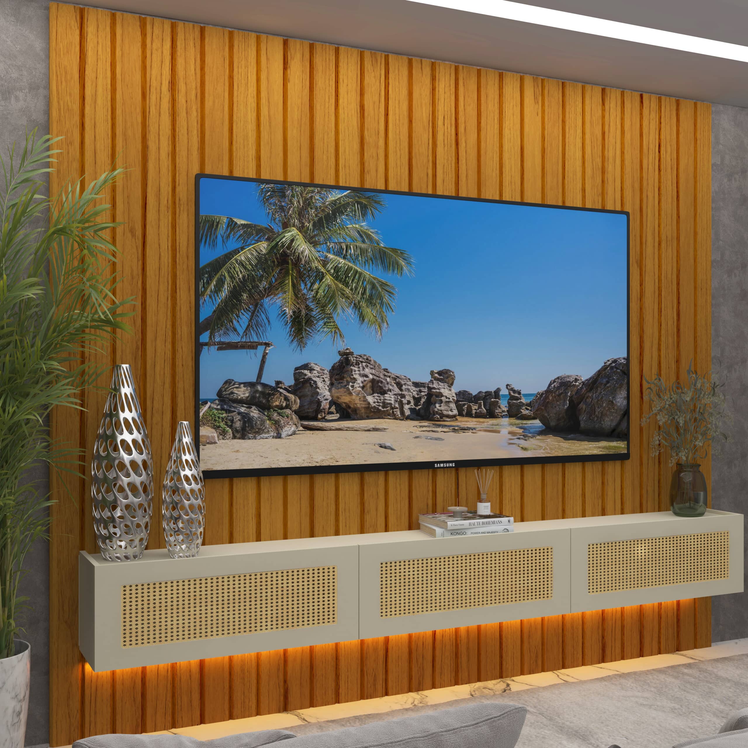 Home Suspenso até 85″ Majestade 230 Naturale com Nicho Native Off White – GELIUS - Image 10