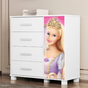 Cômoda 4 Gavetas com Sapateira Lívia (Menina) Barbie  MADEC MÓVEIS