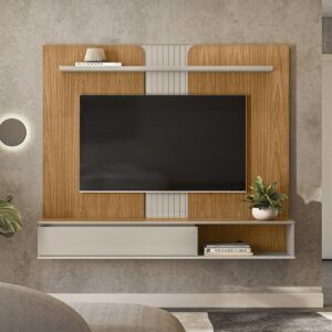 Painel Home até 65″ Friburgo Nature/Off White – LINEA BRASIL