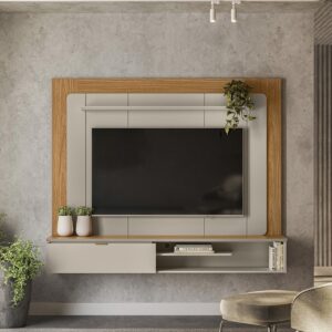 Painel Home até 65″ Lugano Nature/Off White – LINEA BRASIL