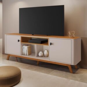 Rack até 70″ Oslo Off White/Cinamomo – JCM MOVELARIA