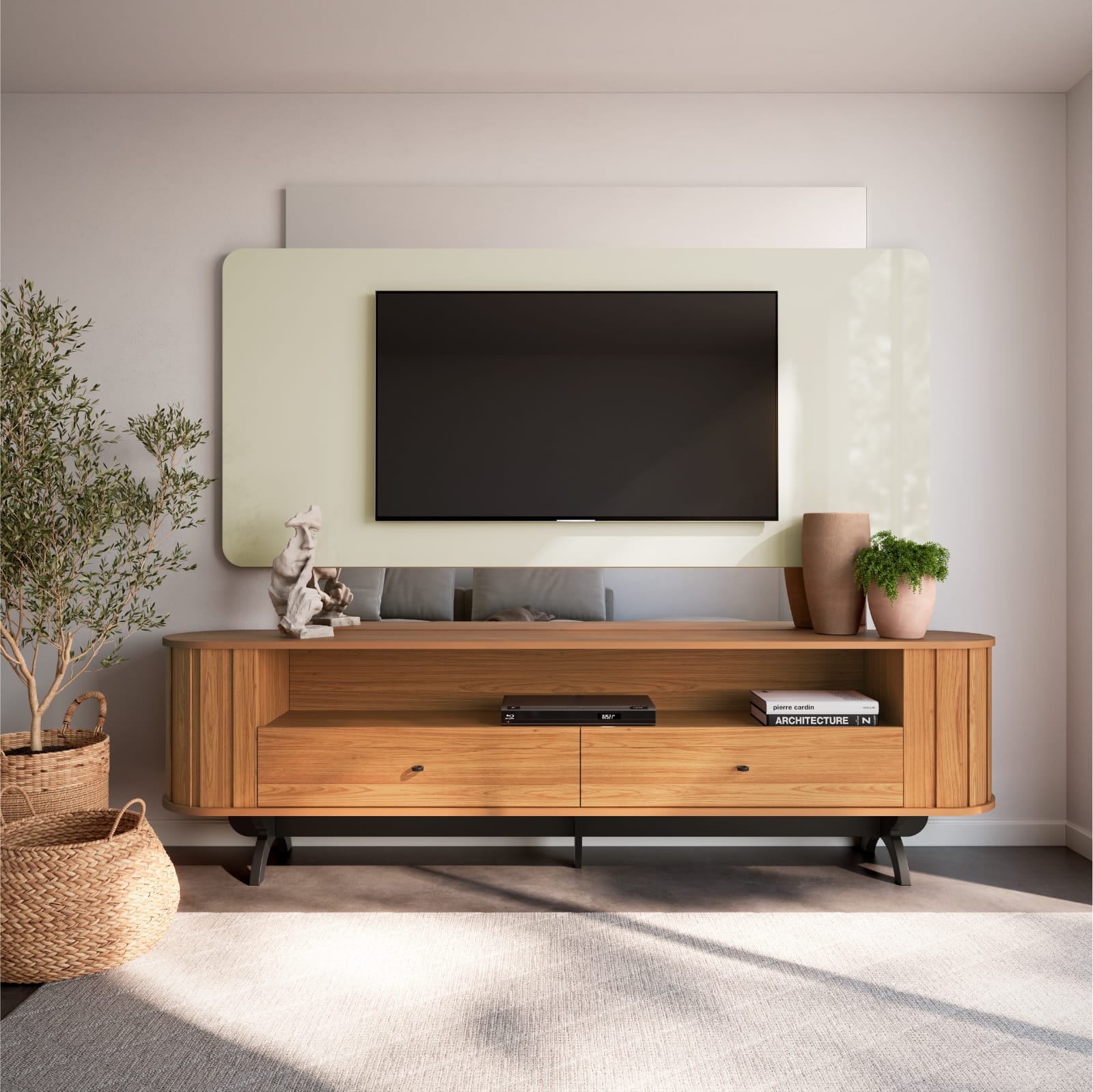 Home até 65″ Creta TB303E Off White/Freijó – DALLA COSTA - Image 5