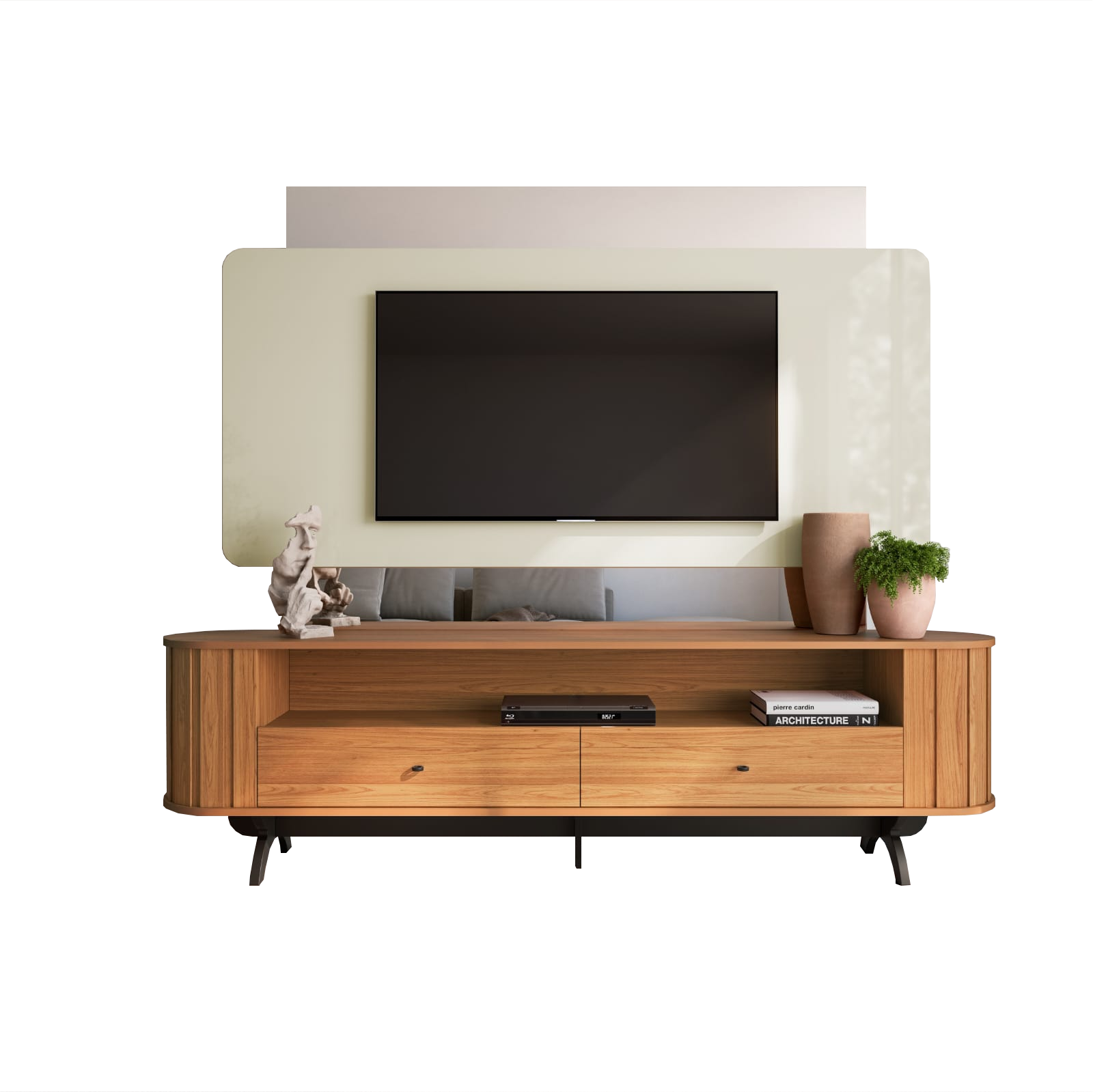 Home até 65″ Creta TB303E Off White/Freijó – DALLA COSTA - Image 3