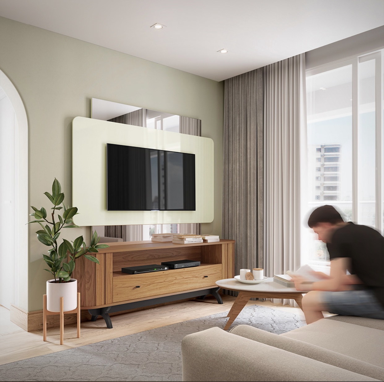 Home até 65″ Creta TB303E Off White/Freijó – DALLA COSTA - Image 4