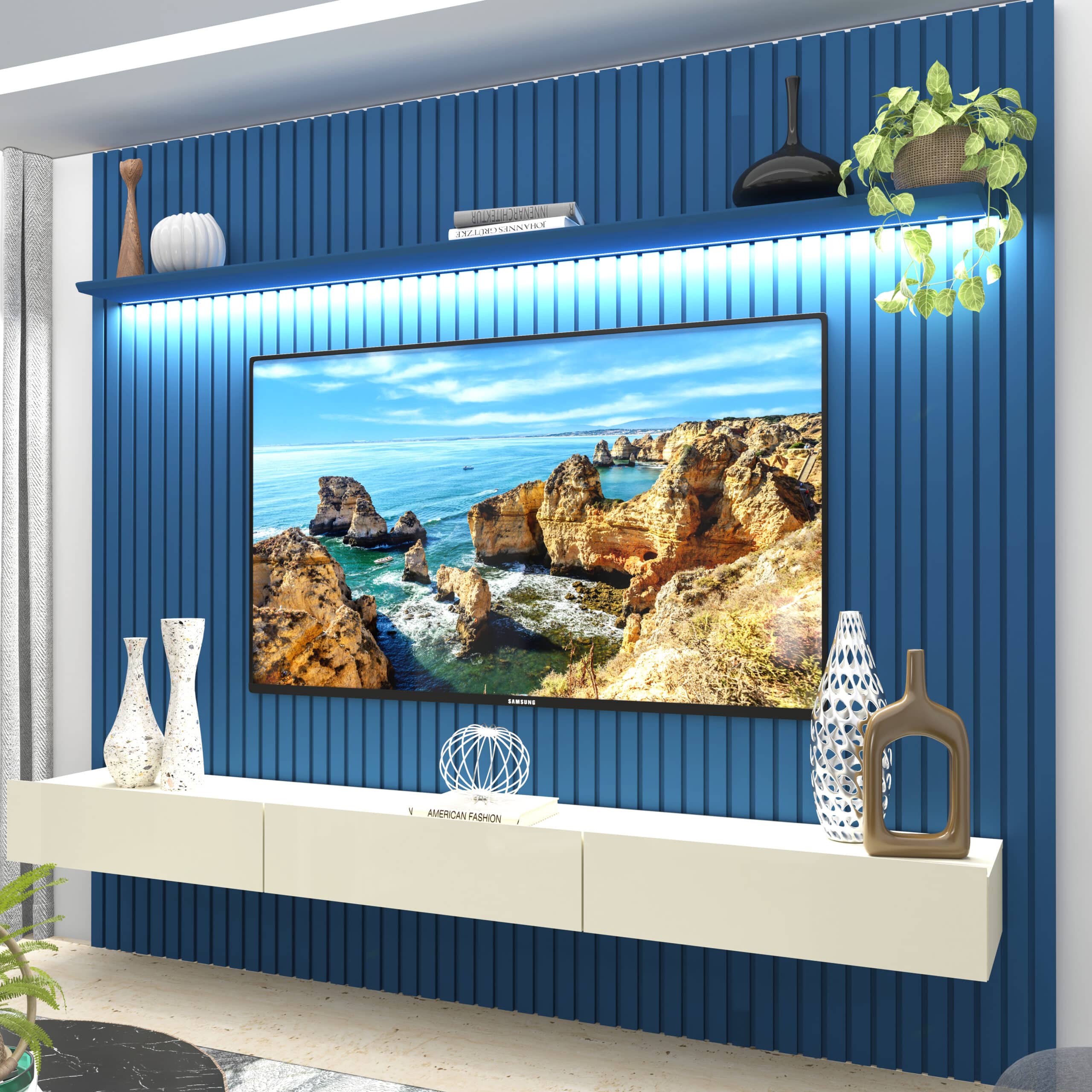 Home até 85″ Nobre Ripado 230(Com Nicho) – GELIUS - Image 4