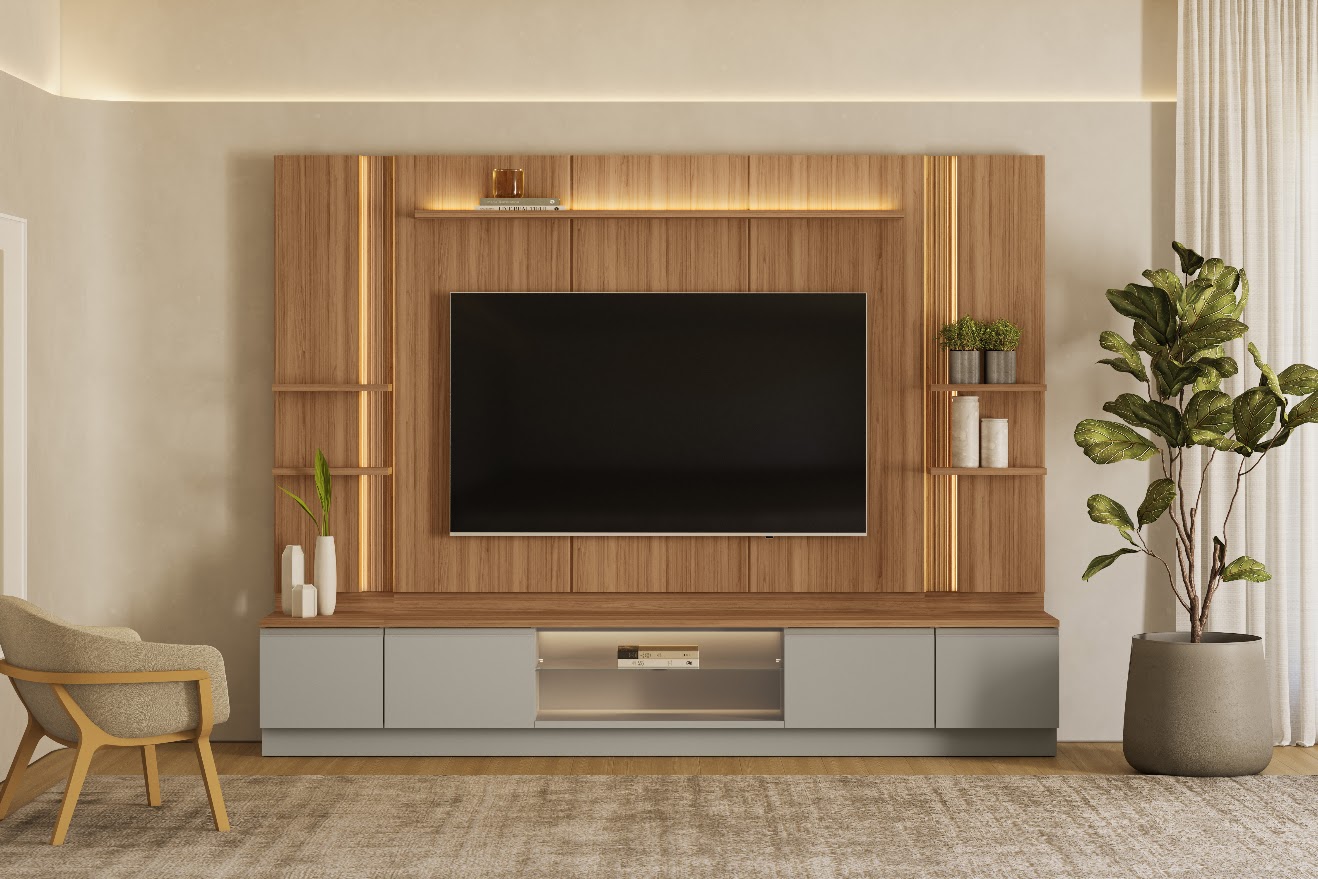 CONJUNTO MAGNUM HOME CENTRAL + 2 MODULOS PRATELEIRAS