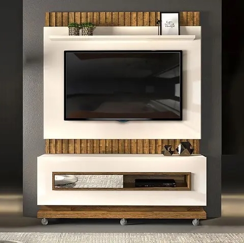 Painel + Bancada até 60″ Vitti Off White/Demolição – DJ MÓVEIS - Image 2