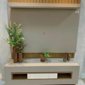 Painel + Bancada até 60″ Vitti Off White/Demolição – DJ MÓVEIS