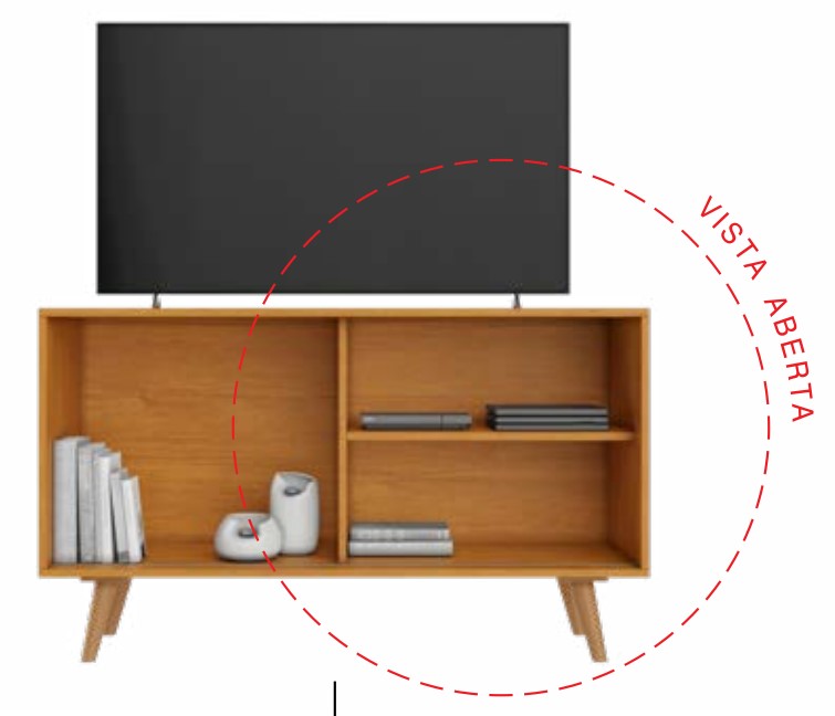 Rack até 43″ Carinho Cinamomo/Preto – JCM MOVELARIA - Image 2