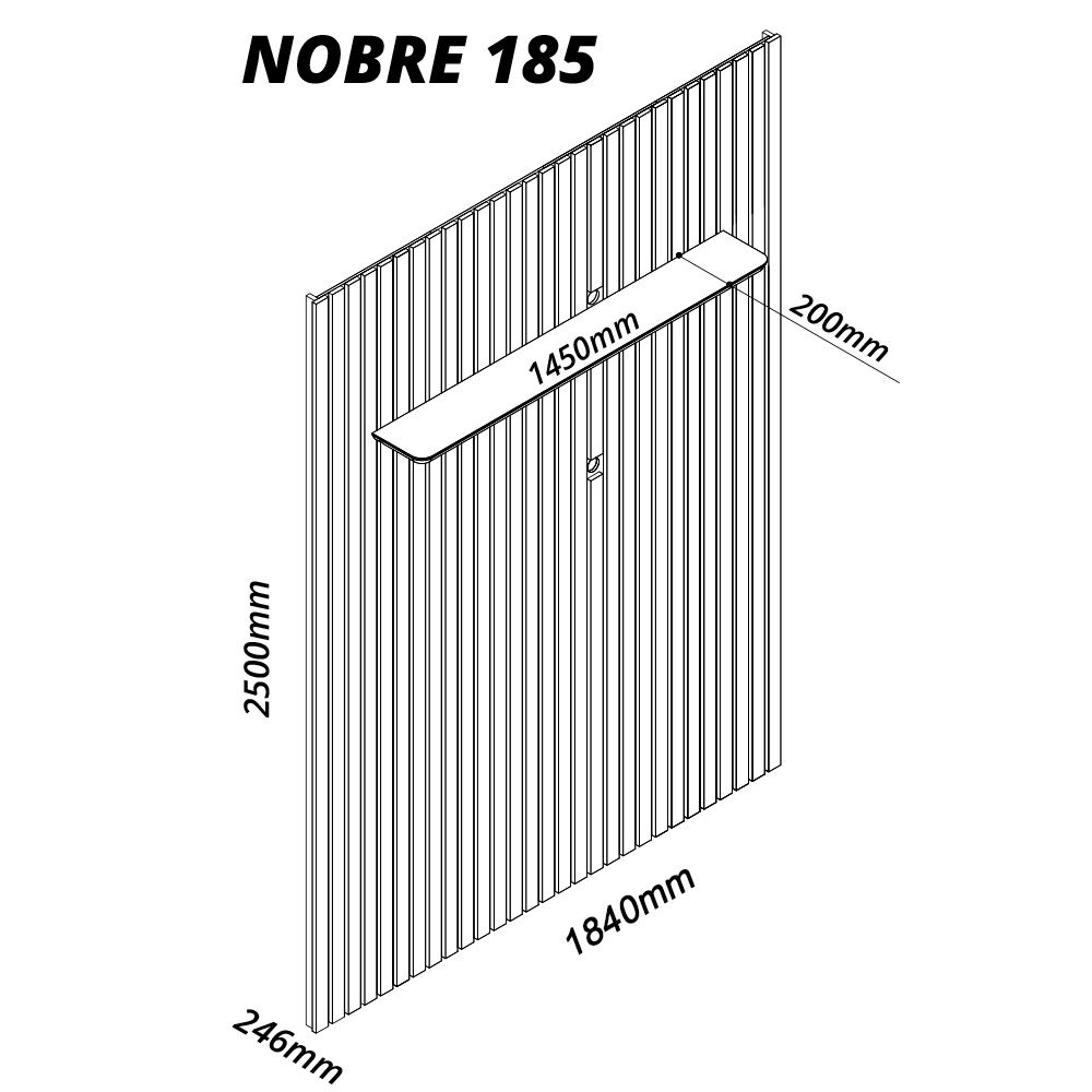Painel até 75″ Nobre Ripado 185 Naturale – GELIUS - Image 3