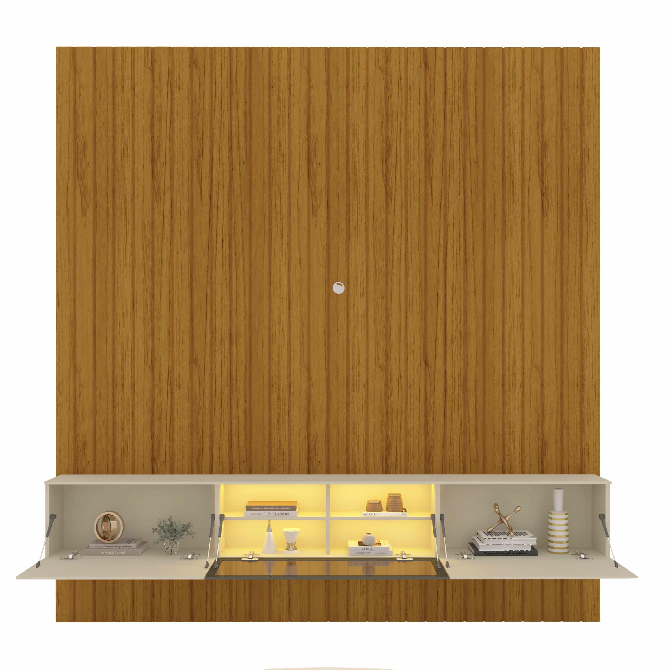 Home Suspenso até 85″ Majestade 230 Naturale com Nicho Luminare Off White – GELIUS - Image 3