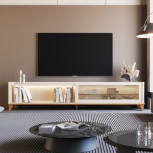 Rack até 75″ Vellaro 1.8 Off White – EDN MÓVEIS