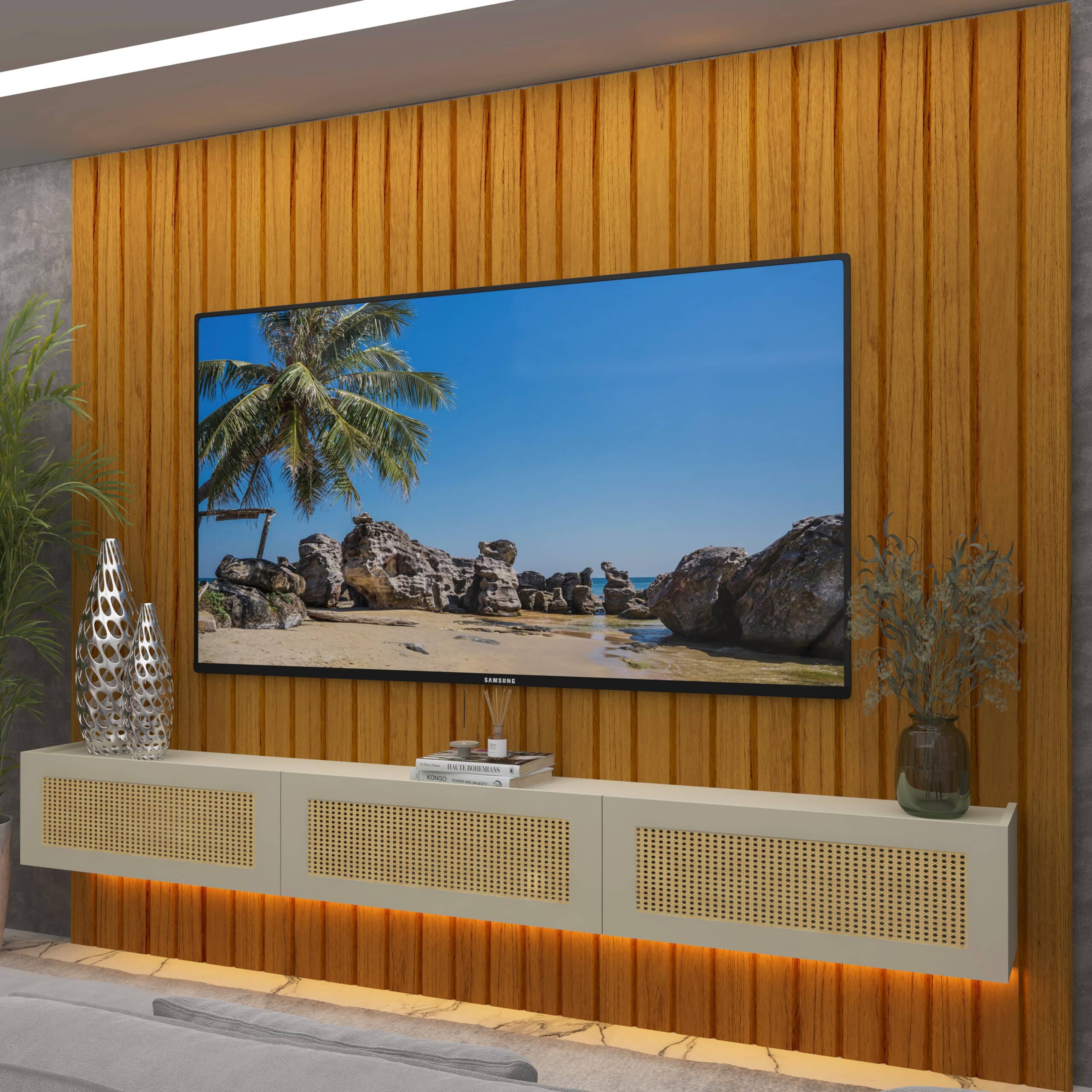 Home Suspenso até 85″ Majestade 230 Naturale com Nicho Native Off White – GELIUS - Image 7