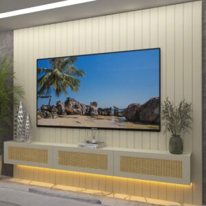 Home Suspenso até 85″ Majestade 230 Naturale com Nicho Native Off White – GELIUS